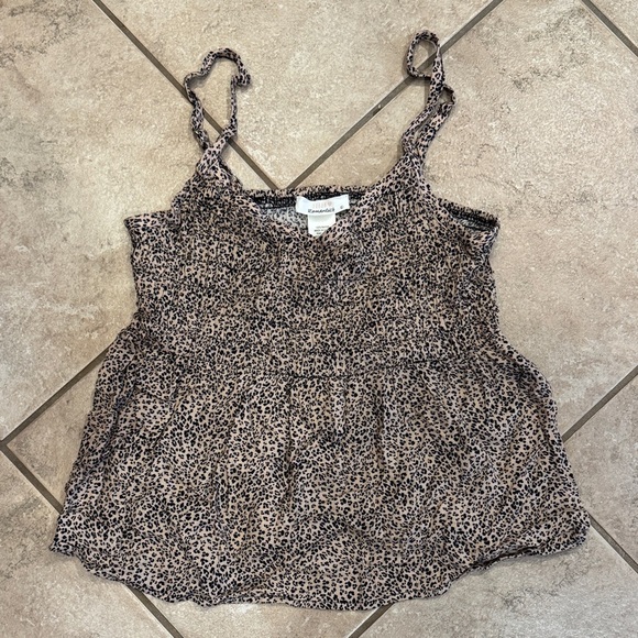 URBAN Romantics Tops - URBAN Romantics Black and Brown Print Camisole